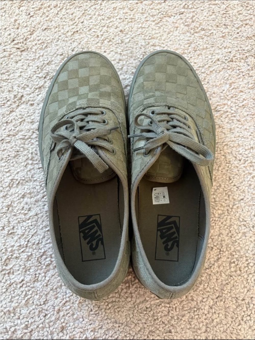 Vans Checkerboard Canvas Sneakers in Olive